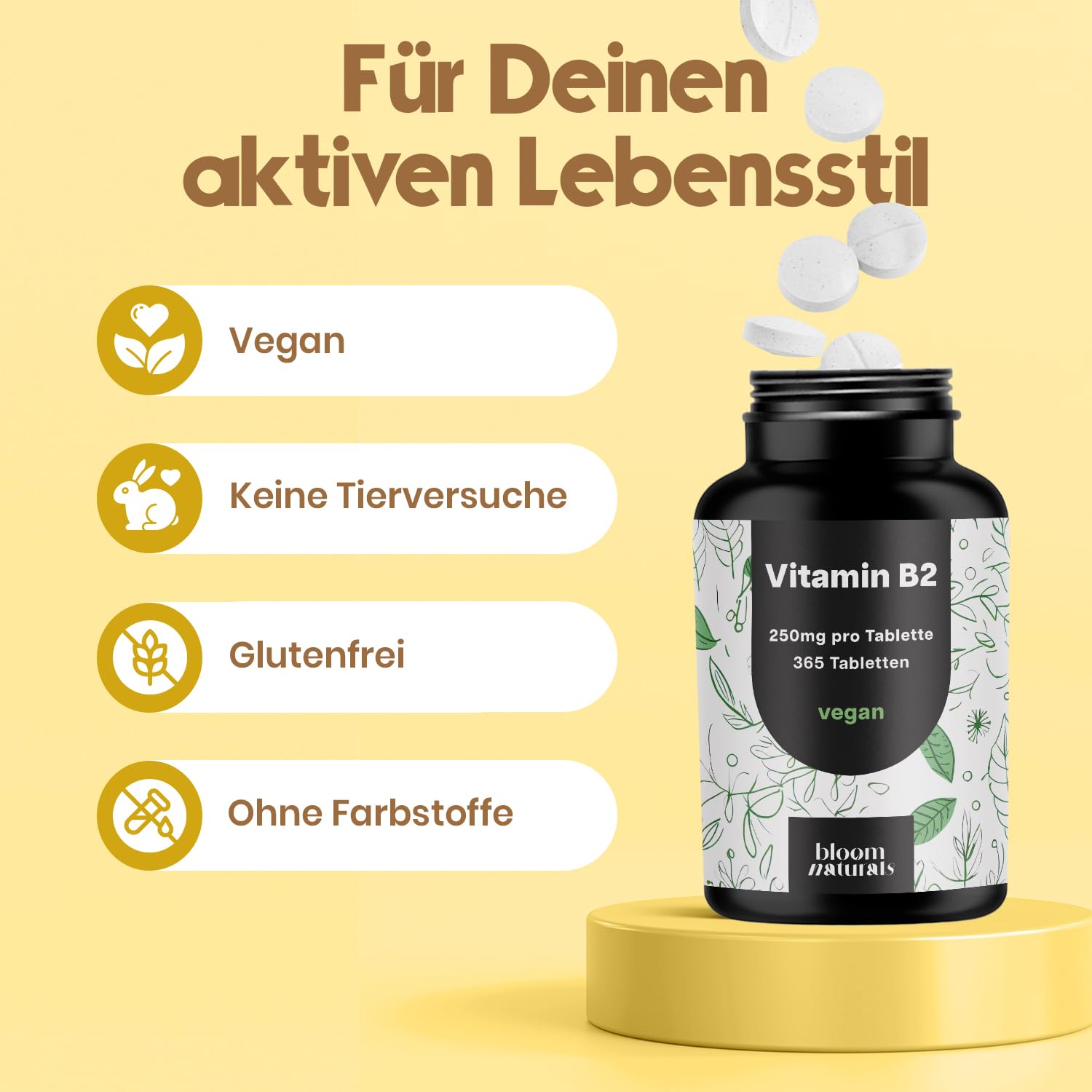 bloom-naturals-vitamin-b2-250mg-tabletten-365-vegane-riboflavin image 4
