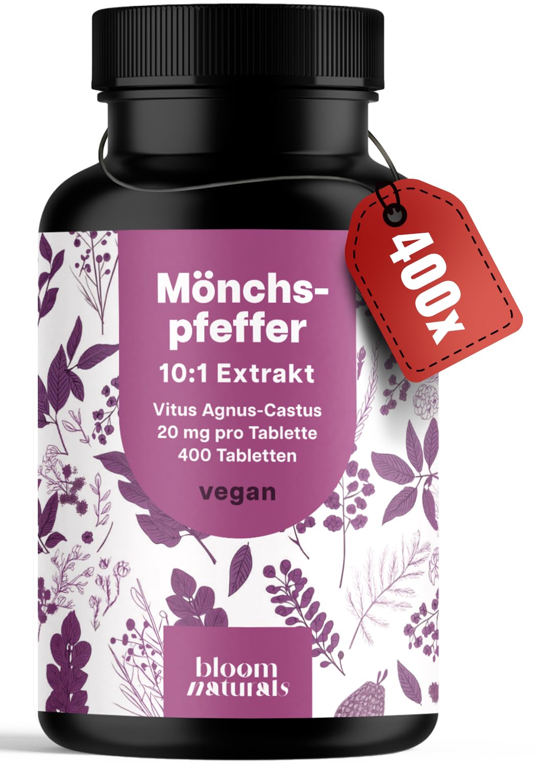 bloom-naturals-m-nchspfeffer-20mg-tabletten-400-st-vegan image 1