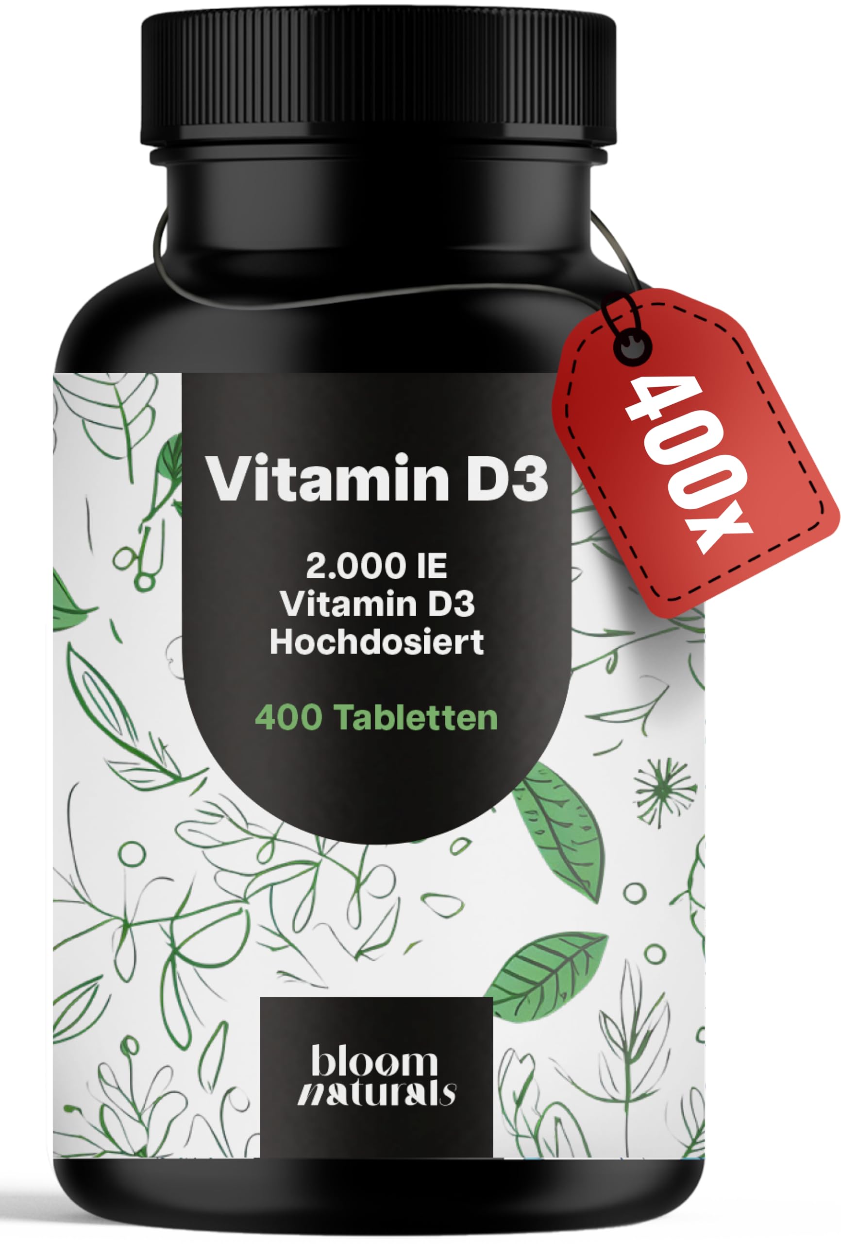 bloom-naturals-vitamine-vitamin-d3-2000-ie-400-tabletten-knochen image 8