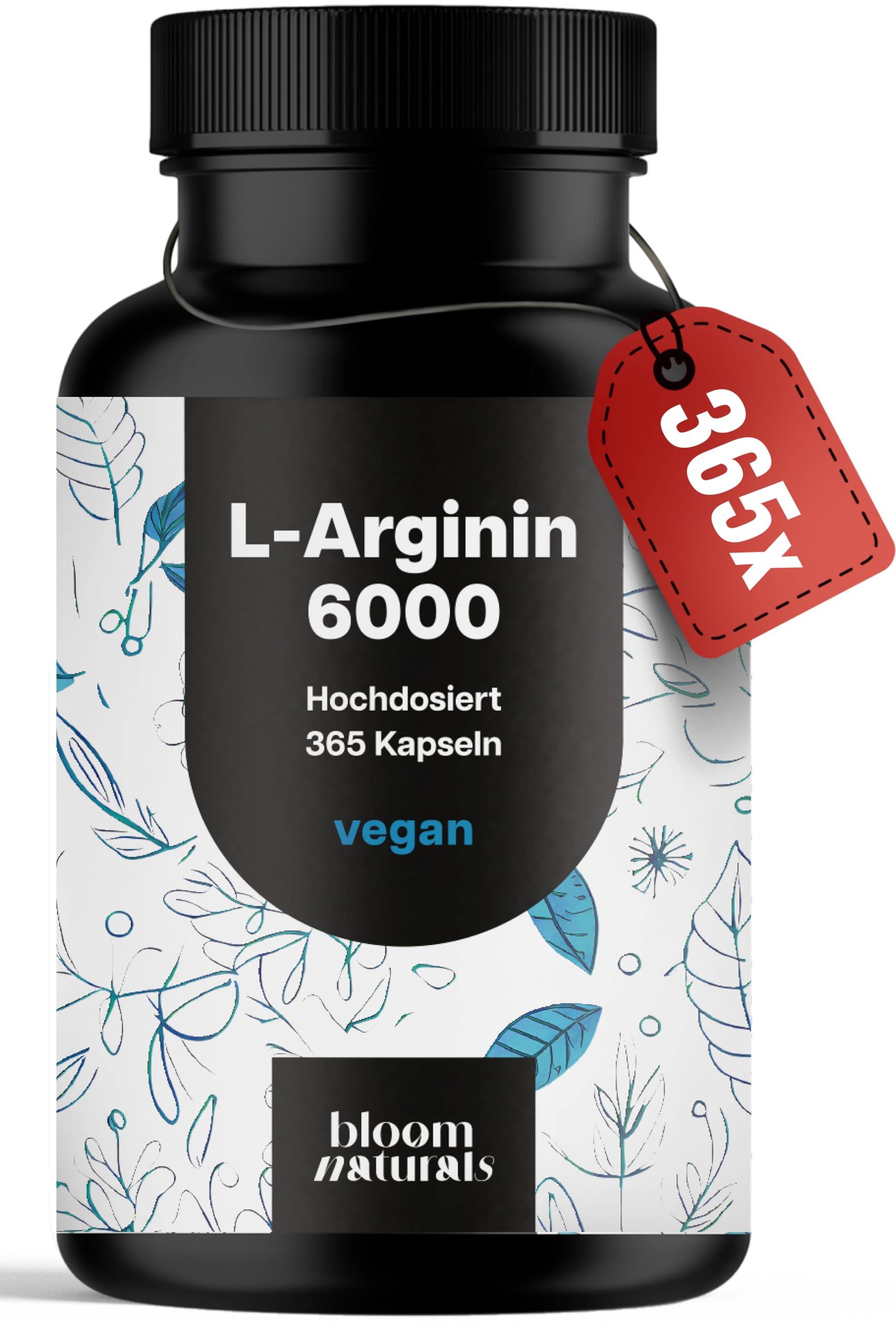 bloom-naturals-l-arginin-kapseln-365-stk-hochdosiert-vegan-aminos-ure image 1