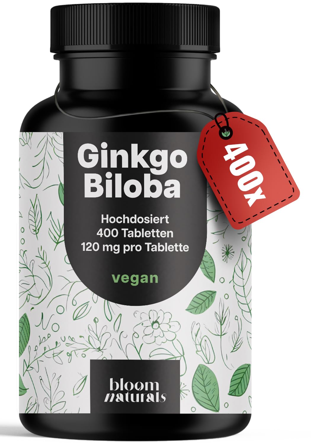 bloom-naturals-ginkgo-biloba-400-tabletten-konzentration-vegan image 1