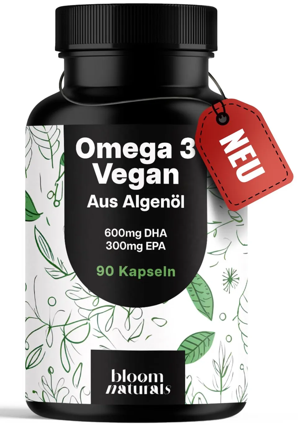 bloom-naturals-omega-3-kapseln-90-stk-2000-mg-algen-l-vegan-dha-epa image 1