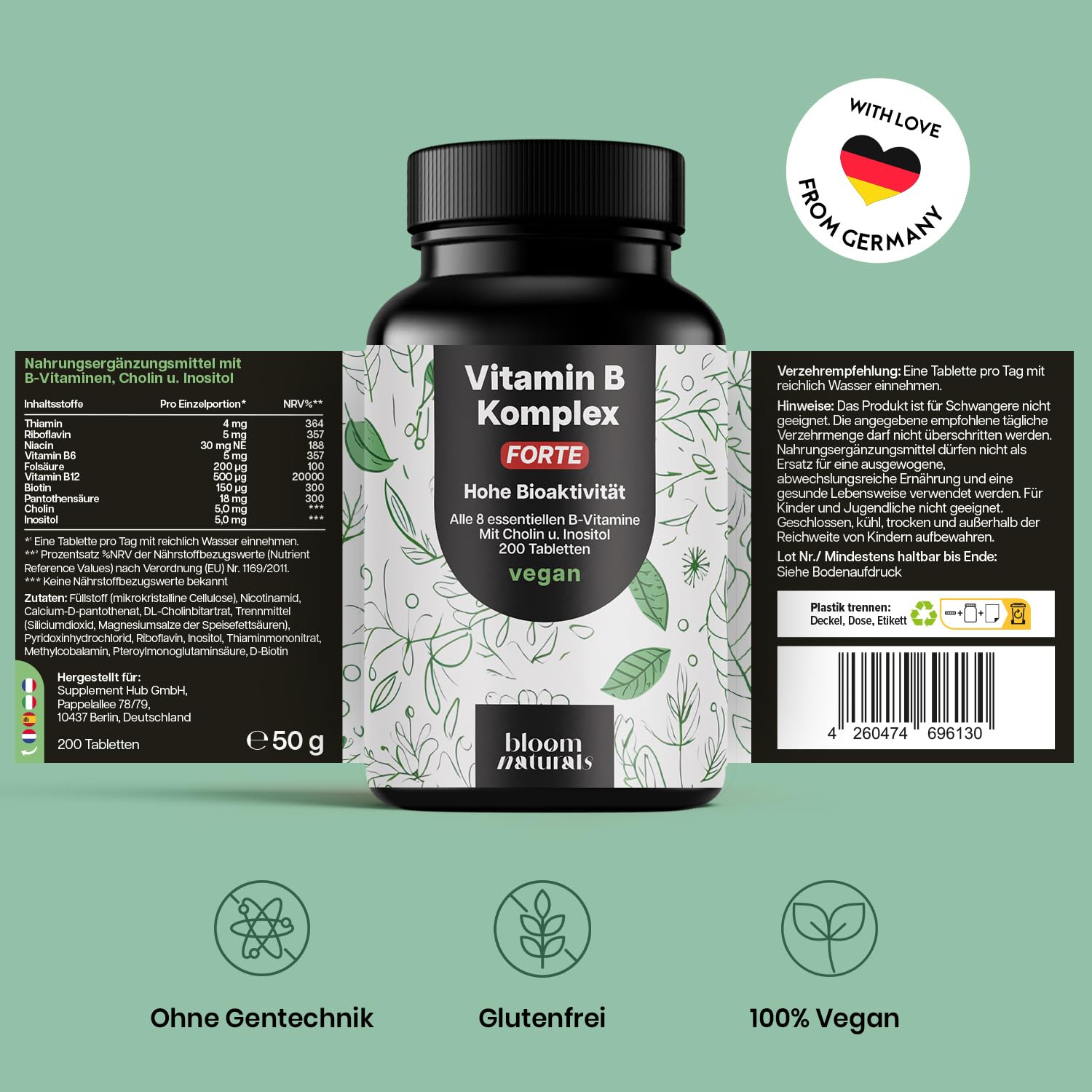 bloom-naturals-b-komplex-tabletten-200-alle-b-vitamine-energie image 7