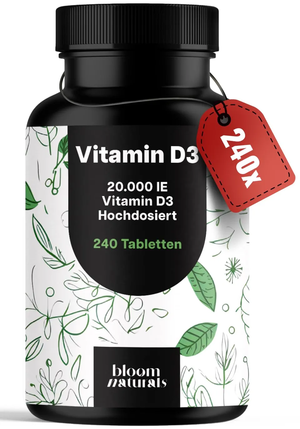 bloom-naturals-vitamin-d3-tabletten-20000-ie-240-st-ck-vegan image 1