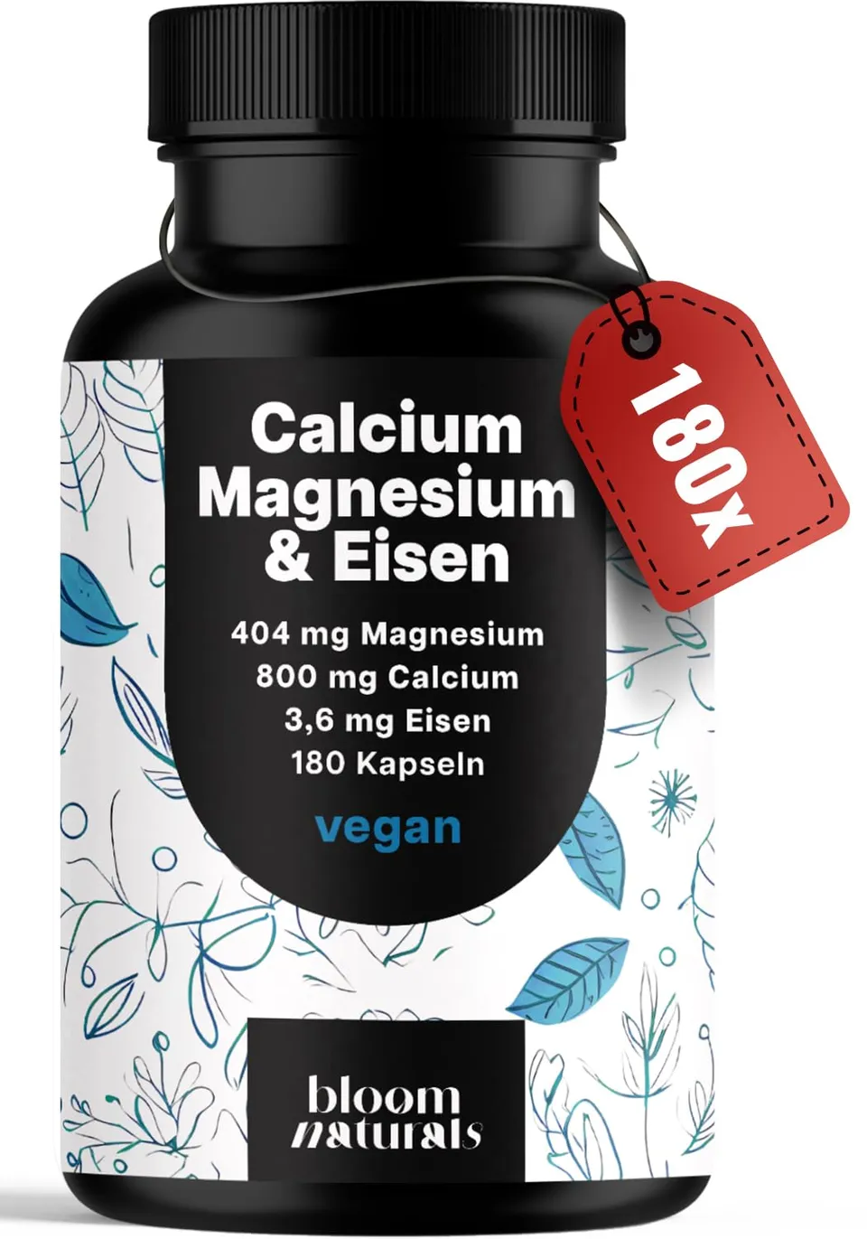 bloom-naturals-calcium-magnesium-180-kapseln-knochen-muskeln image 1