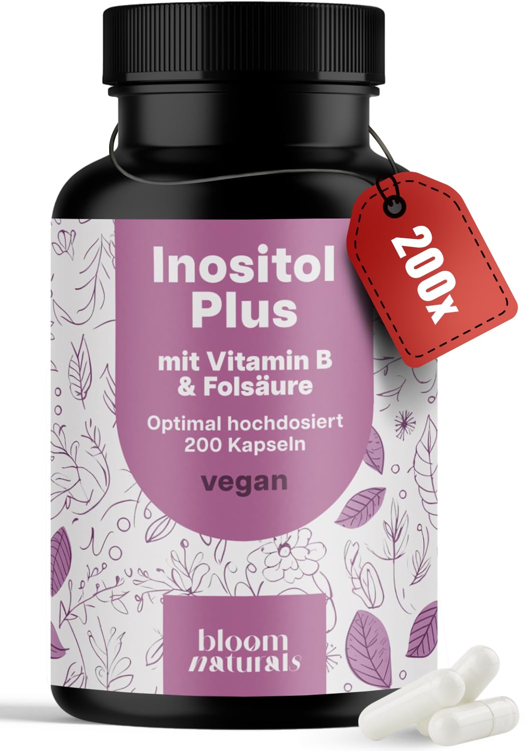 bloom-naturals-inositol-kapseln-200-st-ck-vegan-hochdosiert image 1