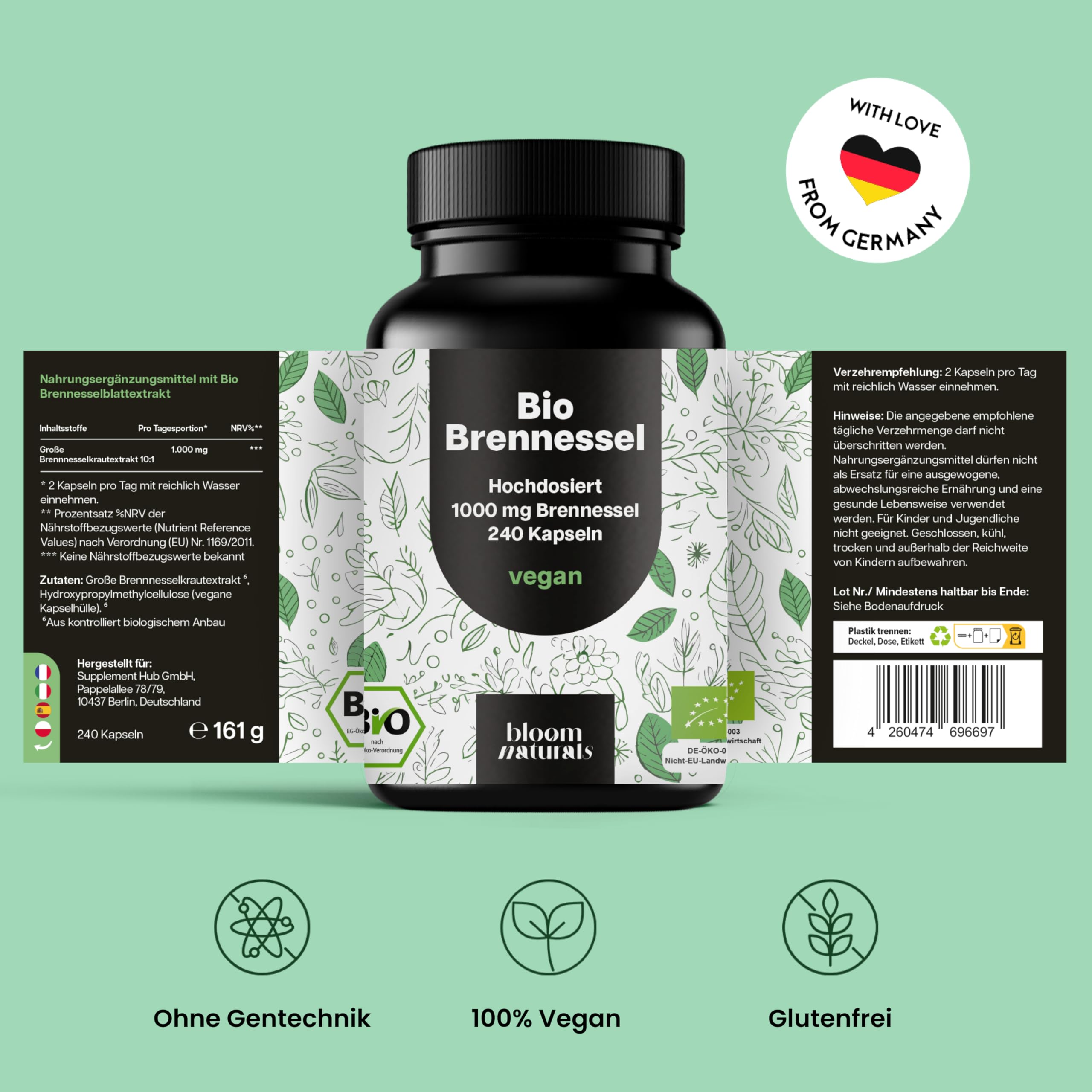 bloom-naturals-bio-brennnesselkapseln-1000-mg-240-st-ck-vegan image 2