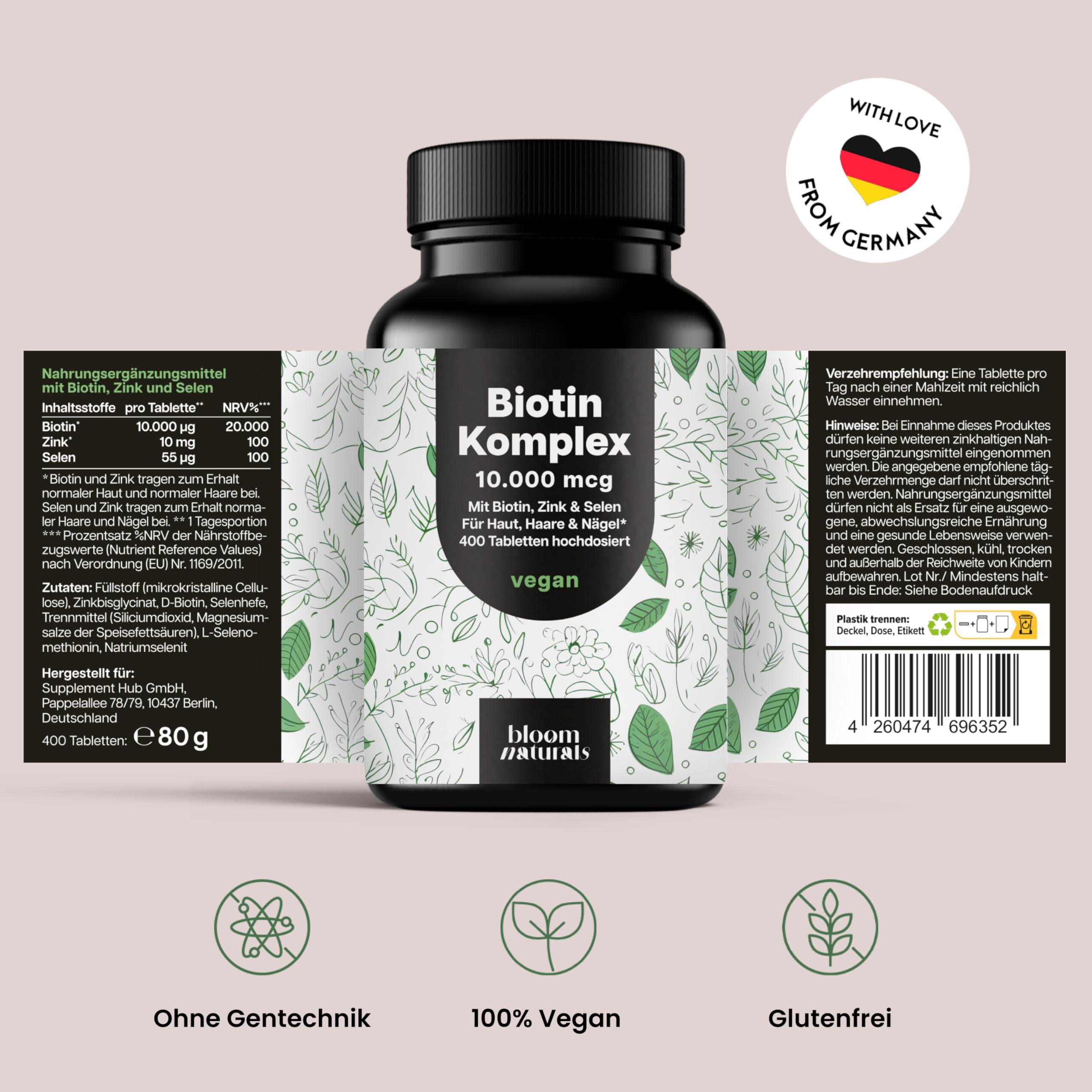 bloom-naturals-biotin-10000-mcg-tabletten-400-st-zink-selen image 6