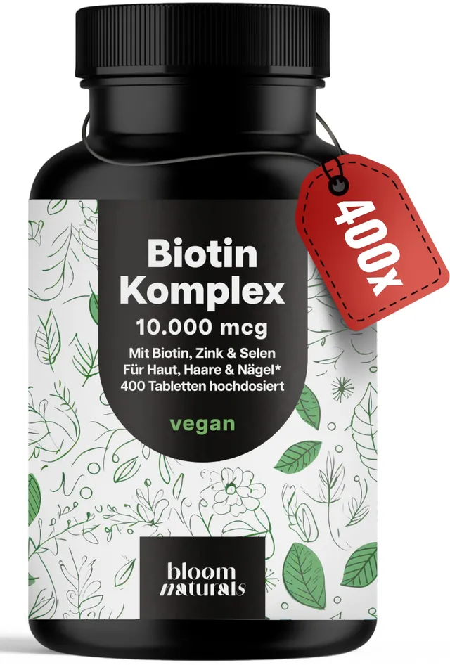 bloom-naturals-biotin-10000-mcg-tabletten-400-st-zink-selen image 1