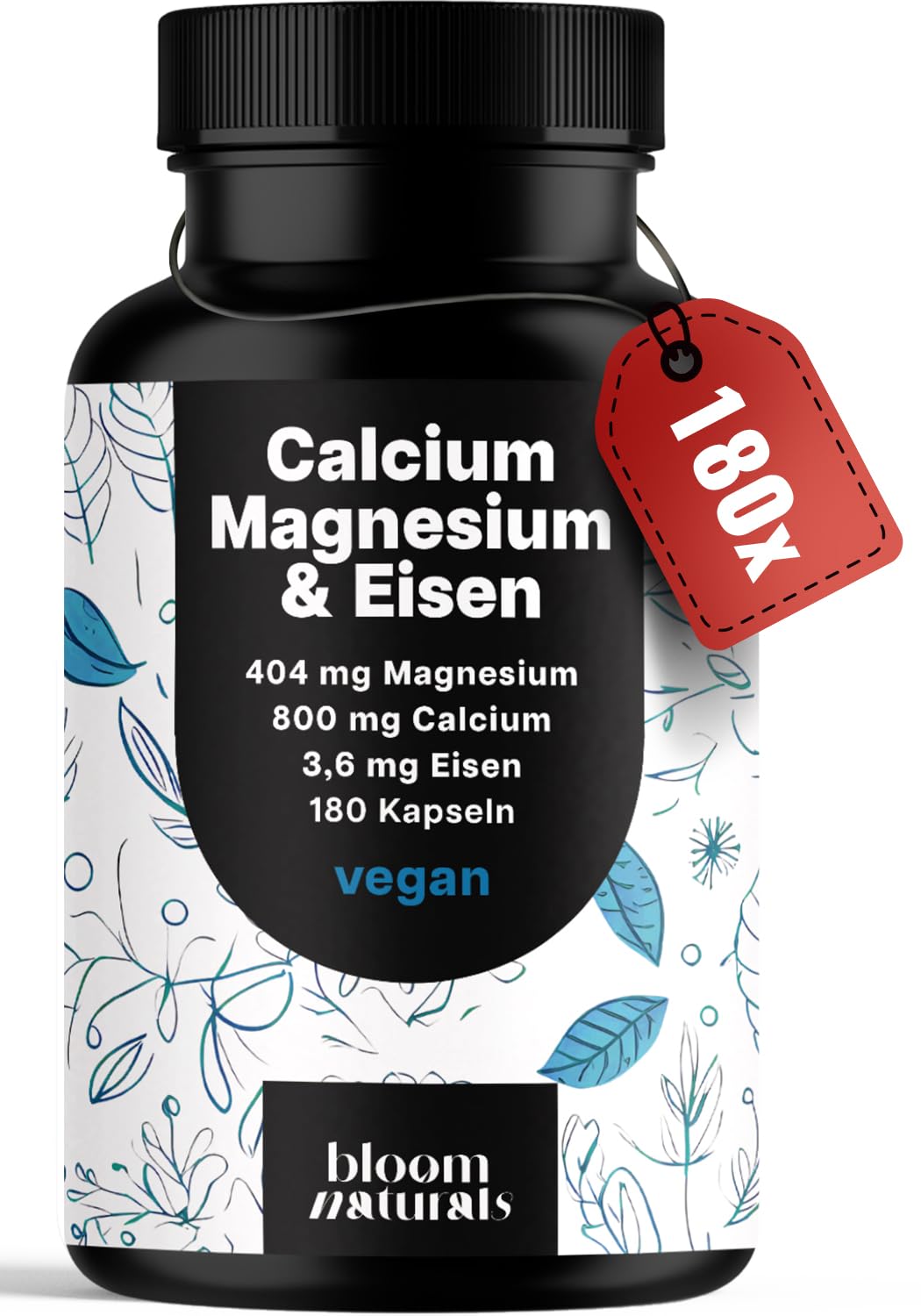 bloom-naturals-calcium-magnesium-180-kapseln-knochen-muskeln image 1