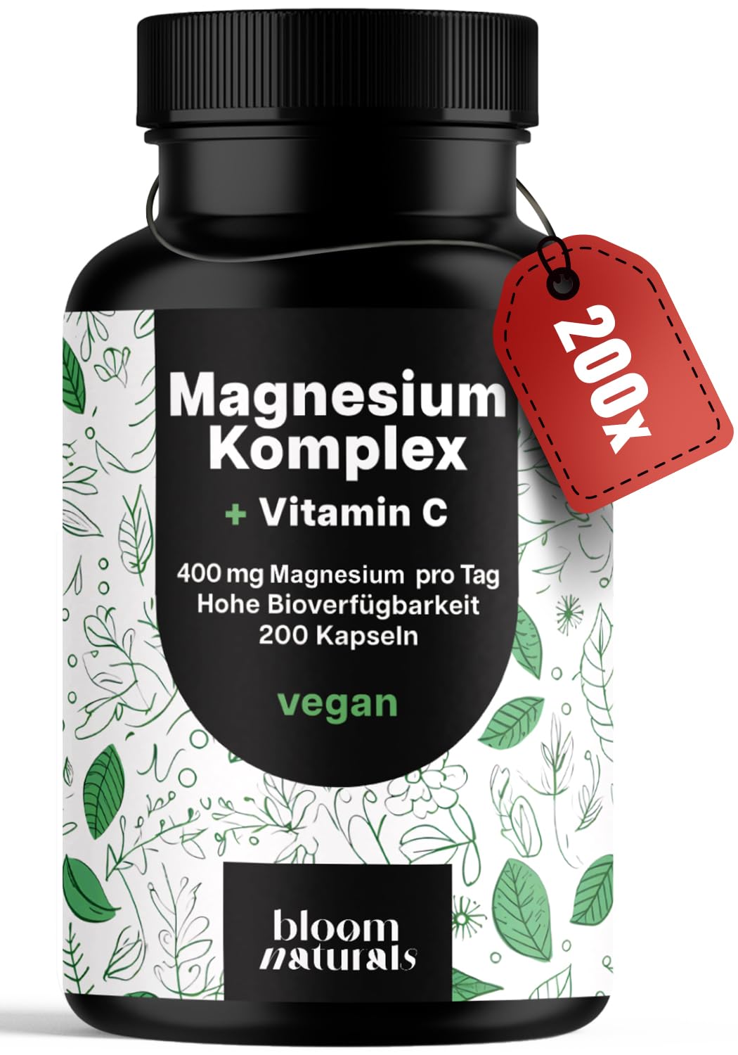 bloom-naturals-magnesium-komplex-400mg-kapseln-200-st-vitamin-c image 1
