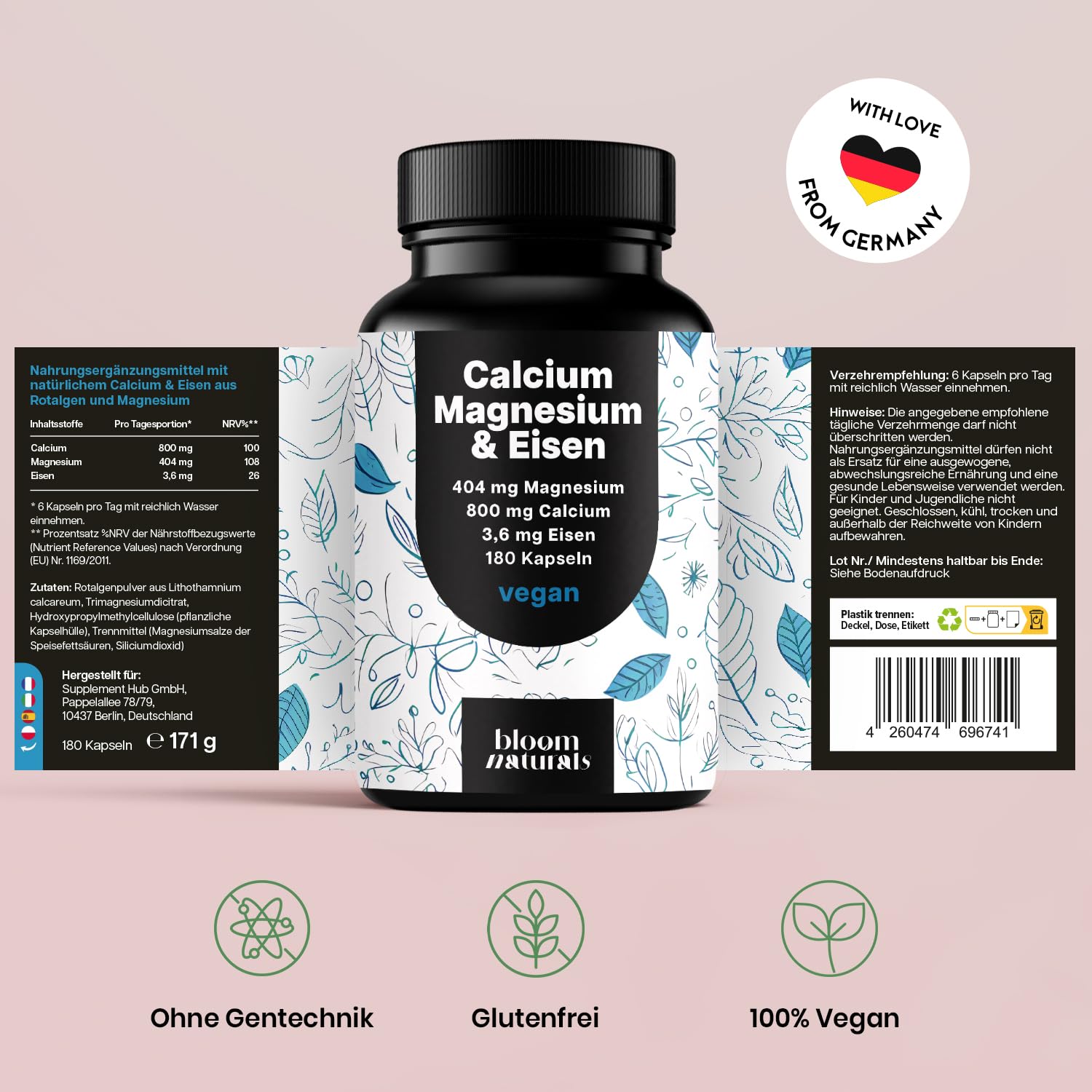bloom-naturals-calcium-magnesium-180-kapseln-knochen-muskeln image 5