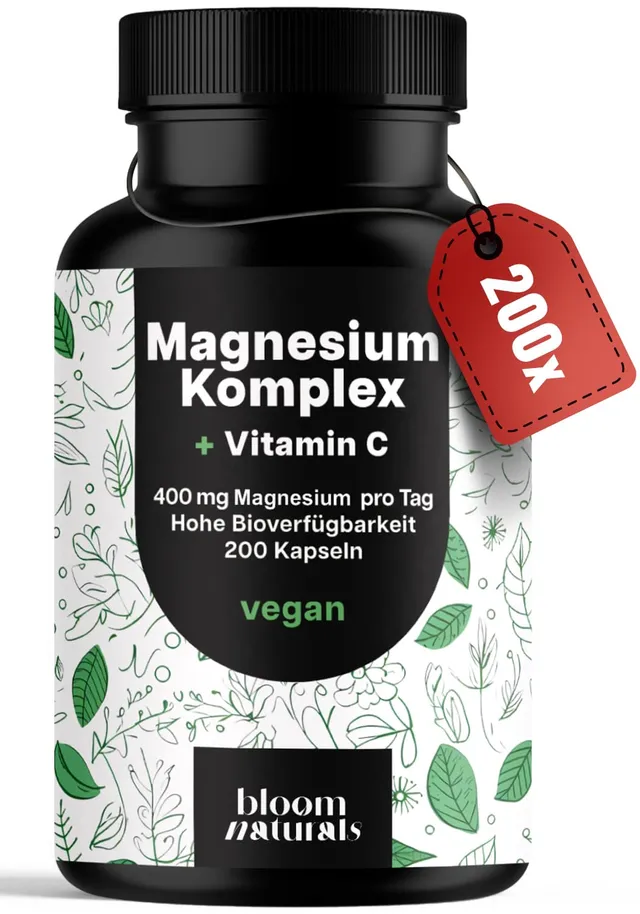 bloom-naturals-magnesium-komplex-400mg-kapseln-200-st-vitamin-c image 1