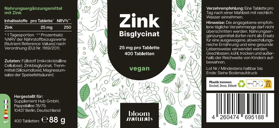bloom-naturals-calcium-citrat-tabletten-240-stk-1000-mg-vegan-hochdosiert image 1