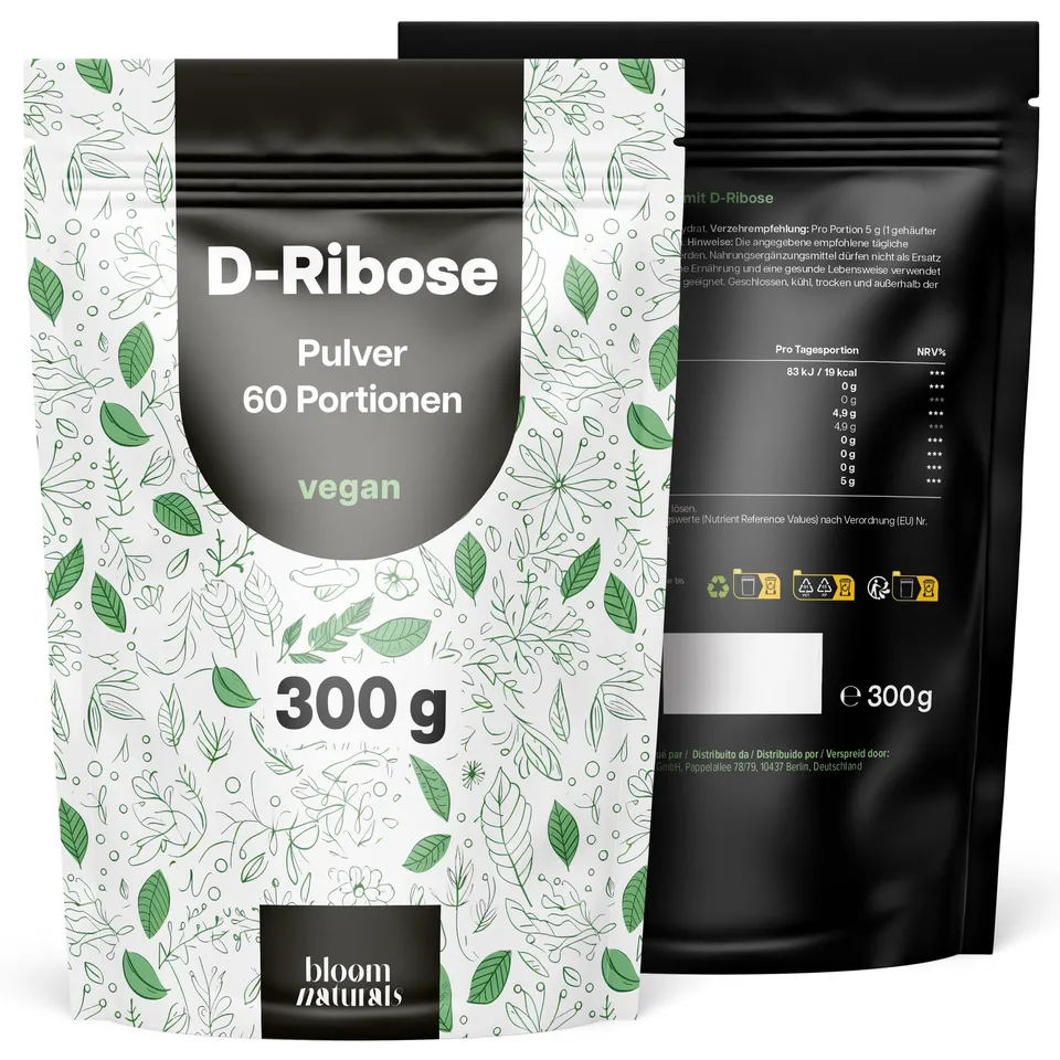 bloom-naturals-d-ribose-pulver-300g-60-portionen-vegan image 1