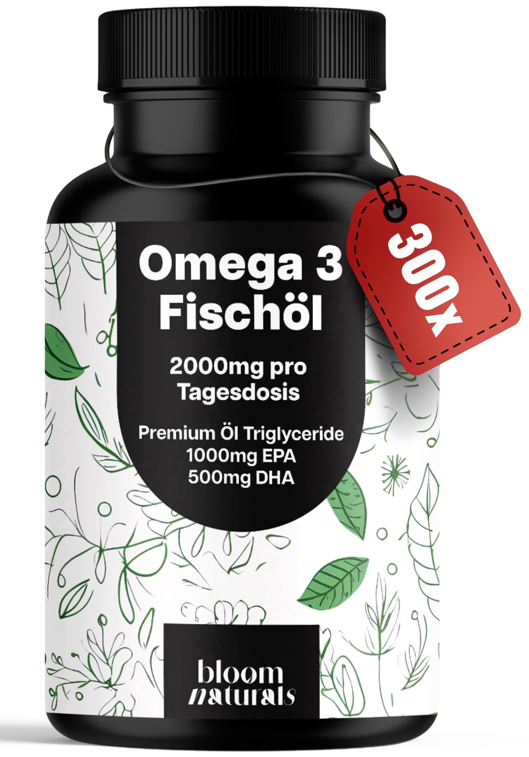 bloom-naturals-omega-3-2000mg-fisch-l-kapseln-300-st-ck-epa-dha image 1