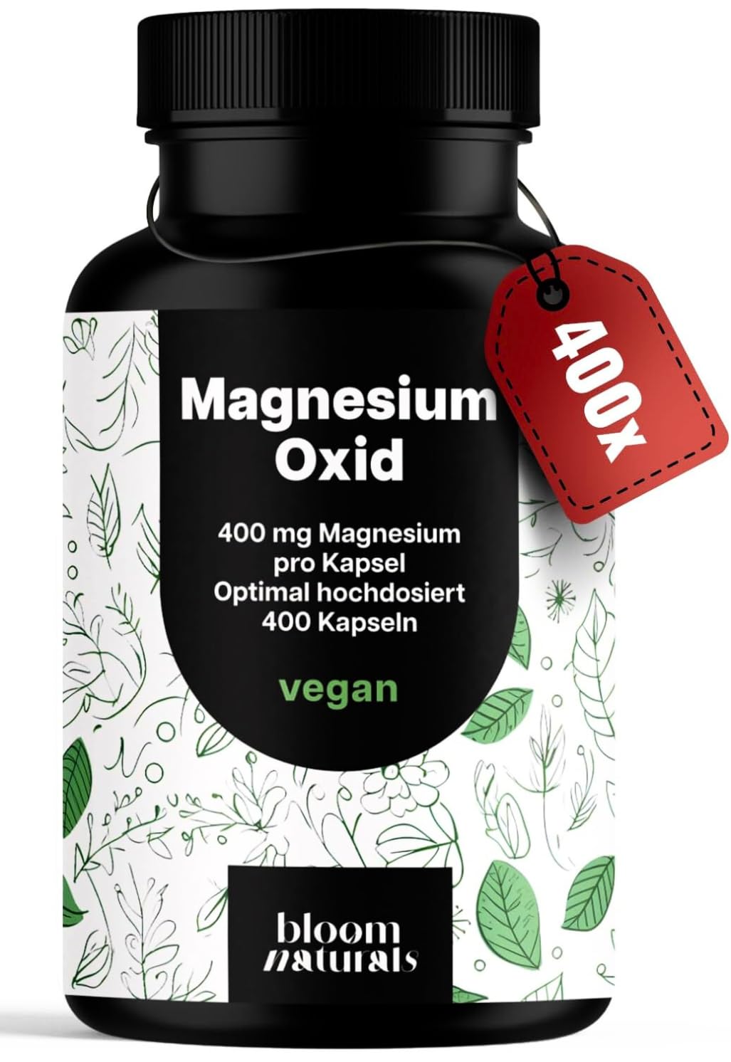 bloom-naturals-magnesiumoxid-400mg-kapseln-400-stk-vegan image 1