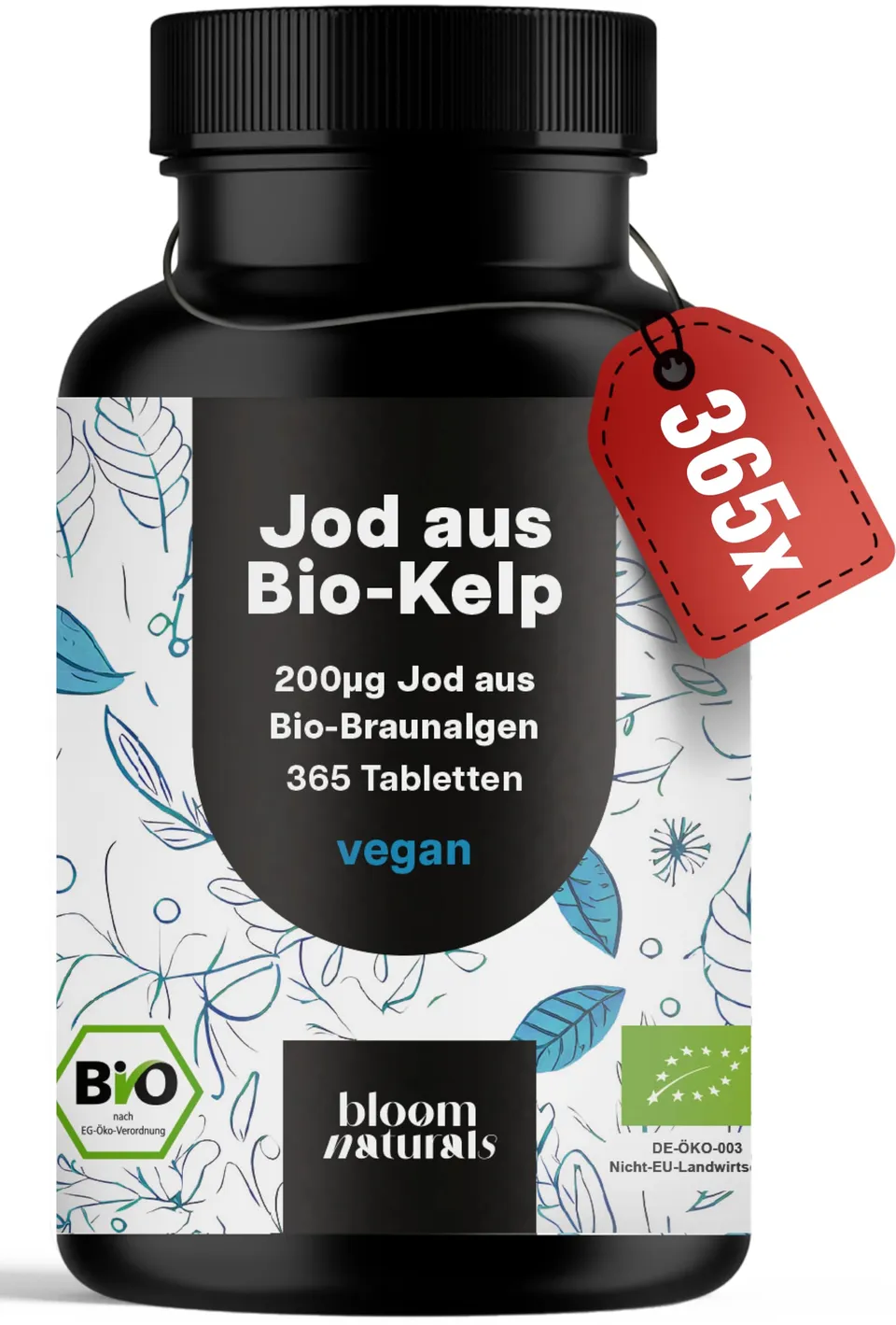 bloom-naturals-bio-kelp-jodtabletten-200-g-365-vegane-braunalge image 1