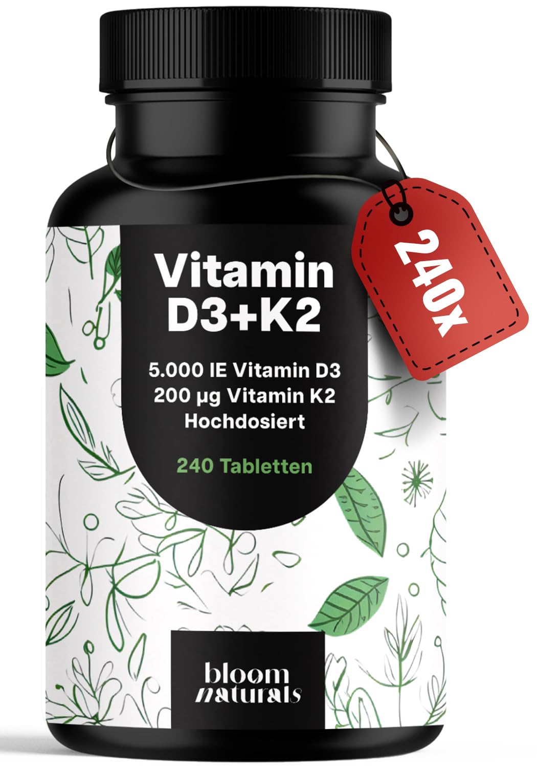 bloom-naturals-vitamin-d3-k2-5000-ie-tabletten-240-st-ck-hochdosiert image 1