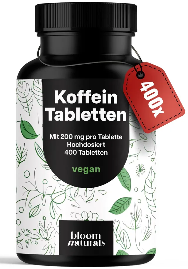 bloom-naturals-koffeintabletten-200-mg-400-tabletten-vegan-hochdosiert image 1