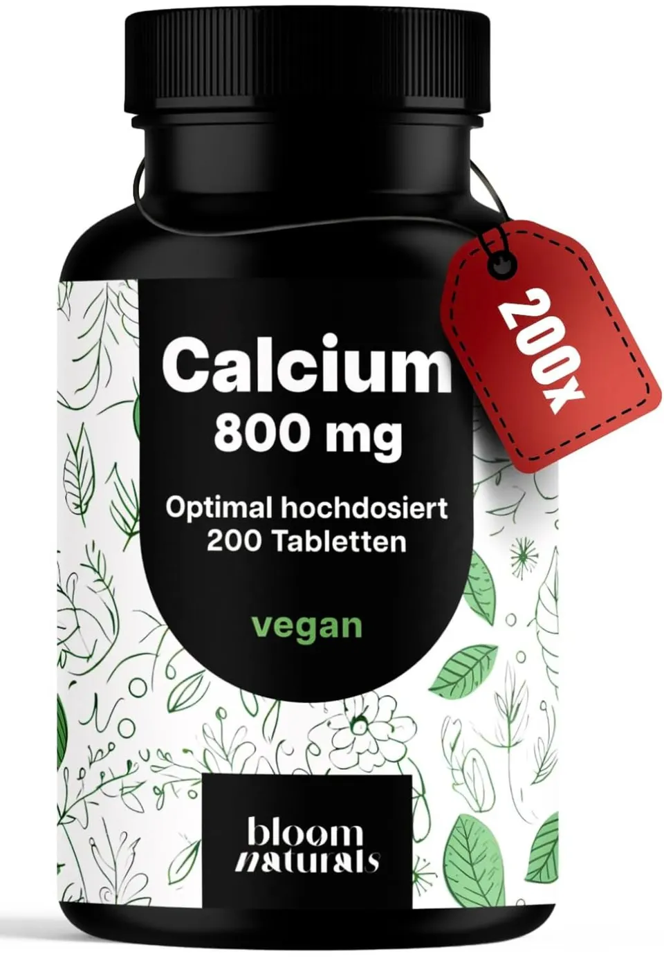bloom-naturals-calcium-tabletten-800mg-200-stk-vegan image 1