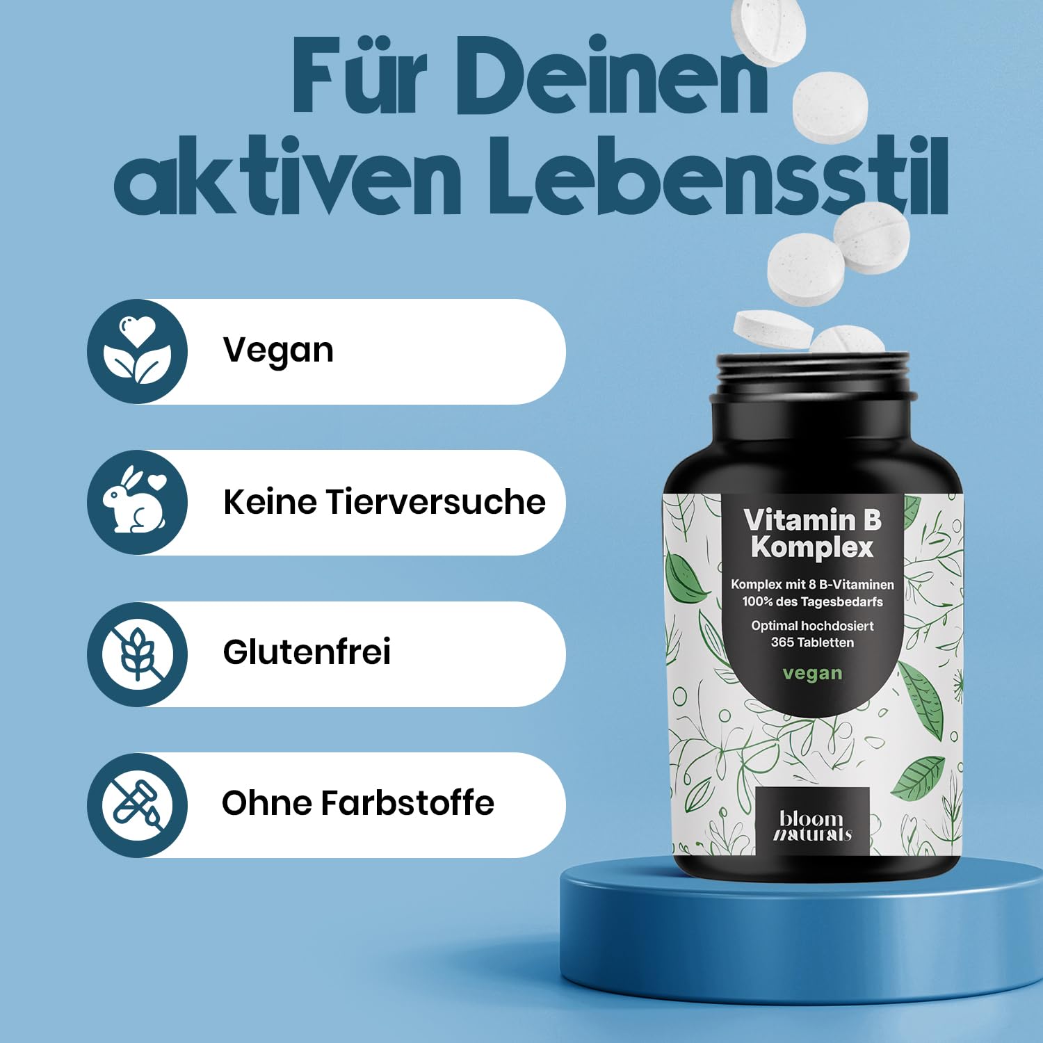 bloom-naturals-vitamin-b-komplex-365-tabletten-vegan-hochdosiert image 4