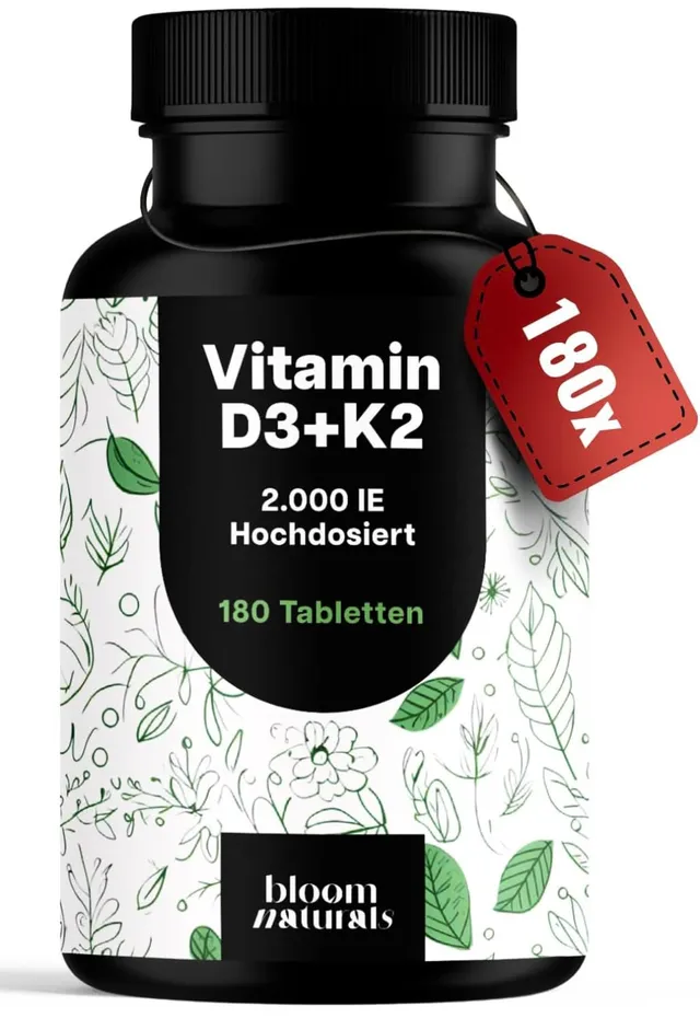 bloom-naturals-vitamin-d3-k2-tabletten-180-st-ck-2000-ie-hochdosiert image 1