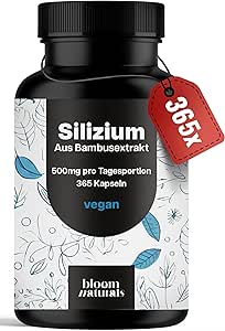 bloom-naturals-silizium-kapseln-365-bambusextrakt-haut-haare image 1