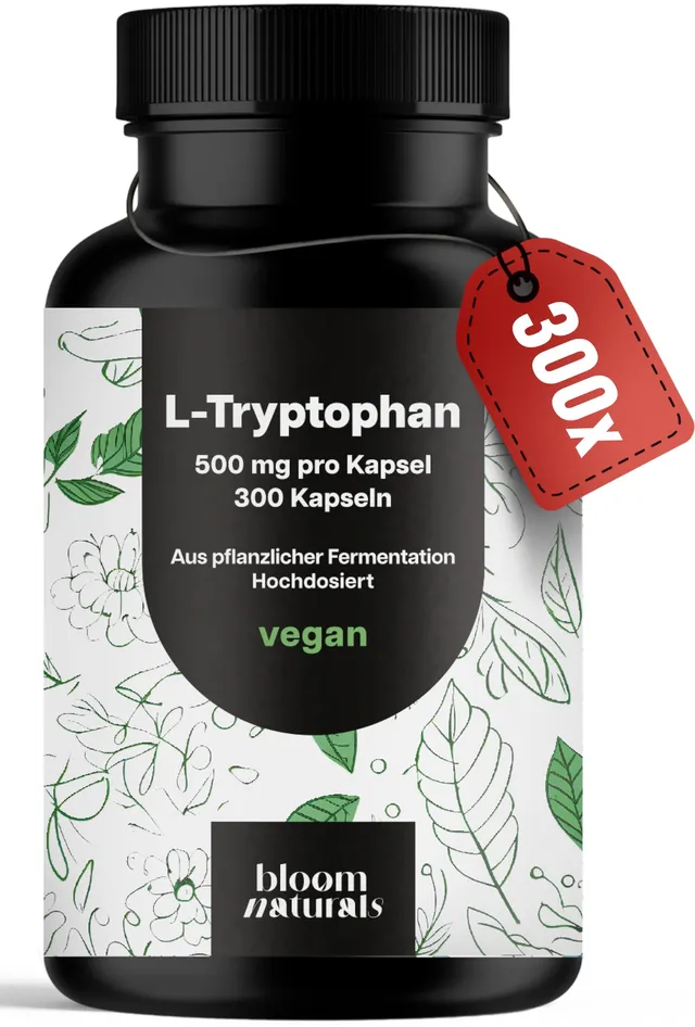 bloom-naturals-l-tryptophan-500mg-kapseln-300-st-ck-vegan image 1
