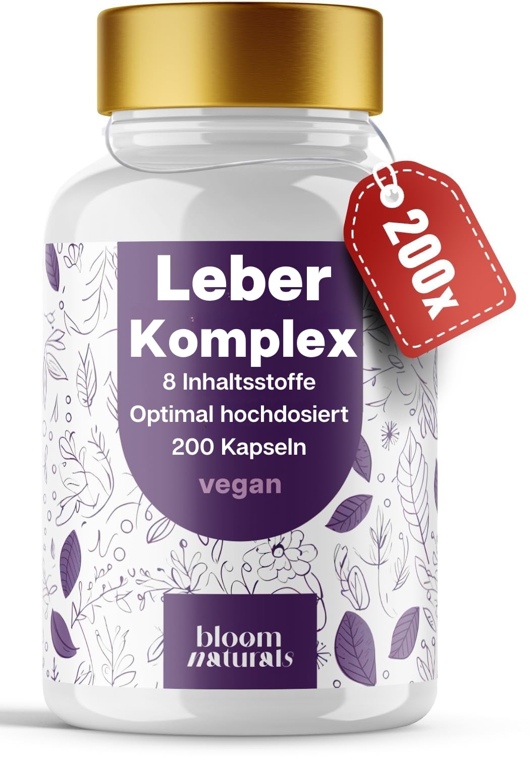 bloom-naturals-leber-komplex-8-in-1-kapseln-200-vegane-mariendistel image 1