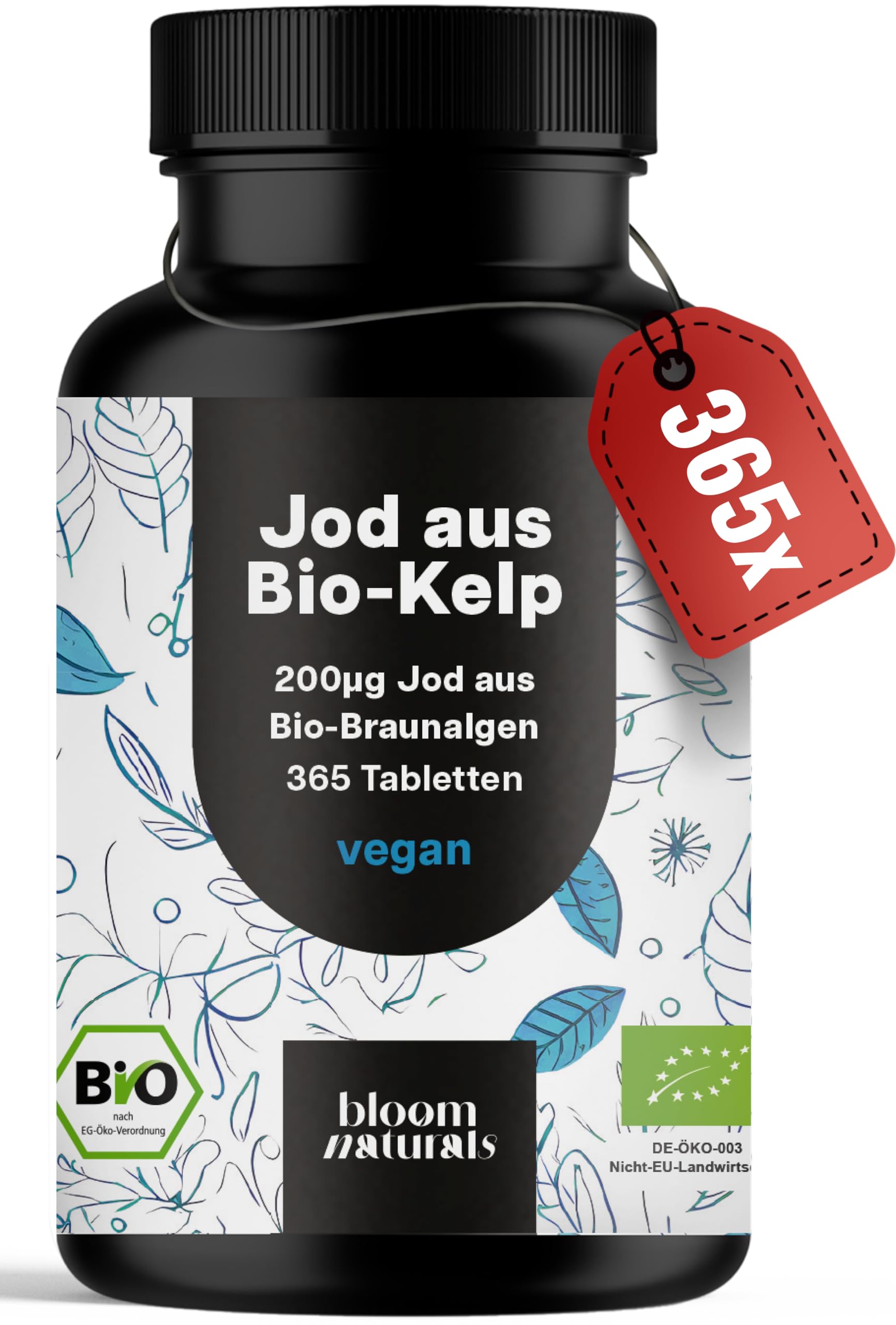 bloom-naturals-bio-kelp-jodtabletten-200-g-365-vegane-braunalge image 1
