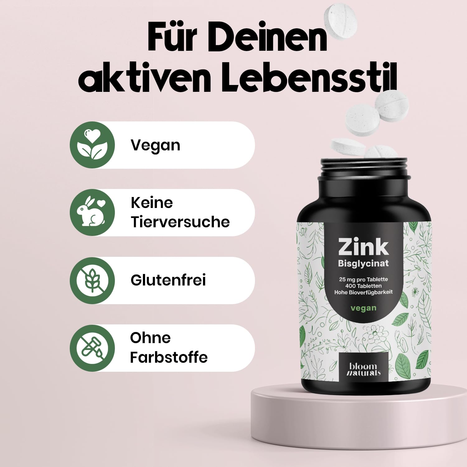 bloom-naturals-zink-tabletten-25mg-400-st-ck-vegan image 3
