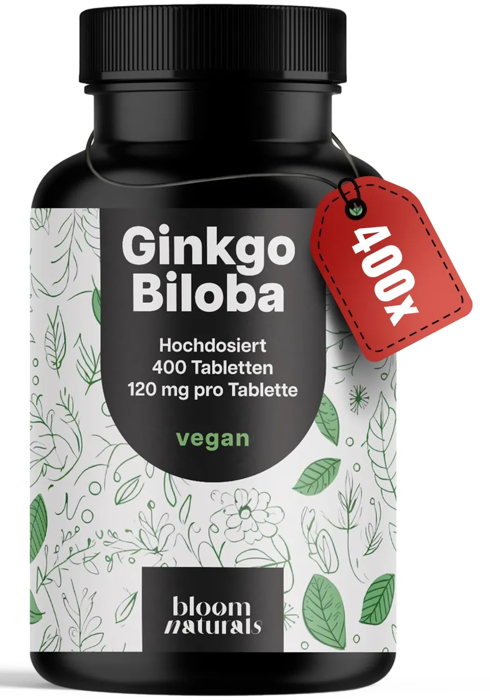 bloom-naturals-ginkgo-biloba-400-tabletten-konzentration-vegan image 1