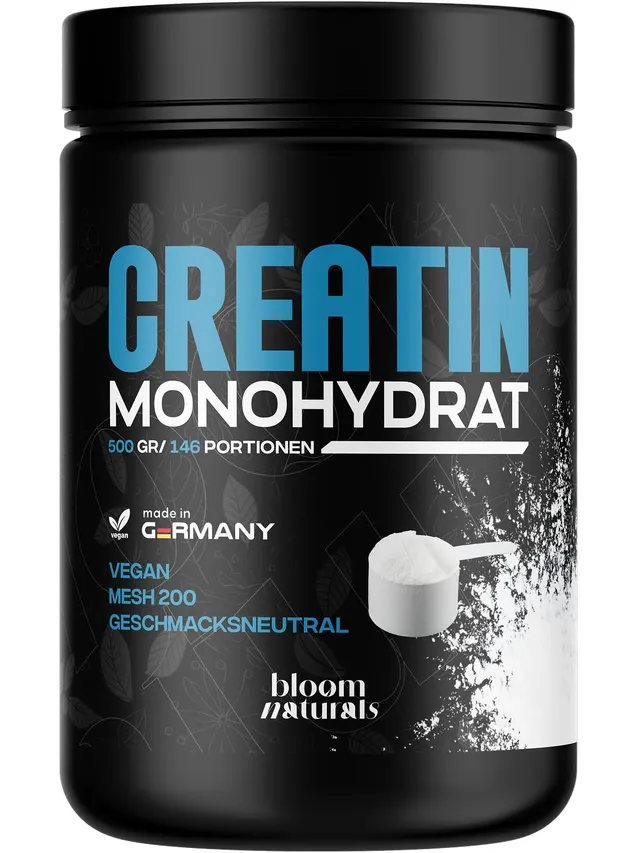 bloom-naturals-proteine-creatin-monohydrat-pulver-500g-vegan-mikronisiert image 1