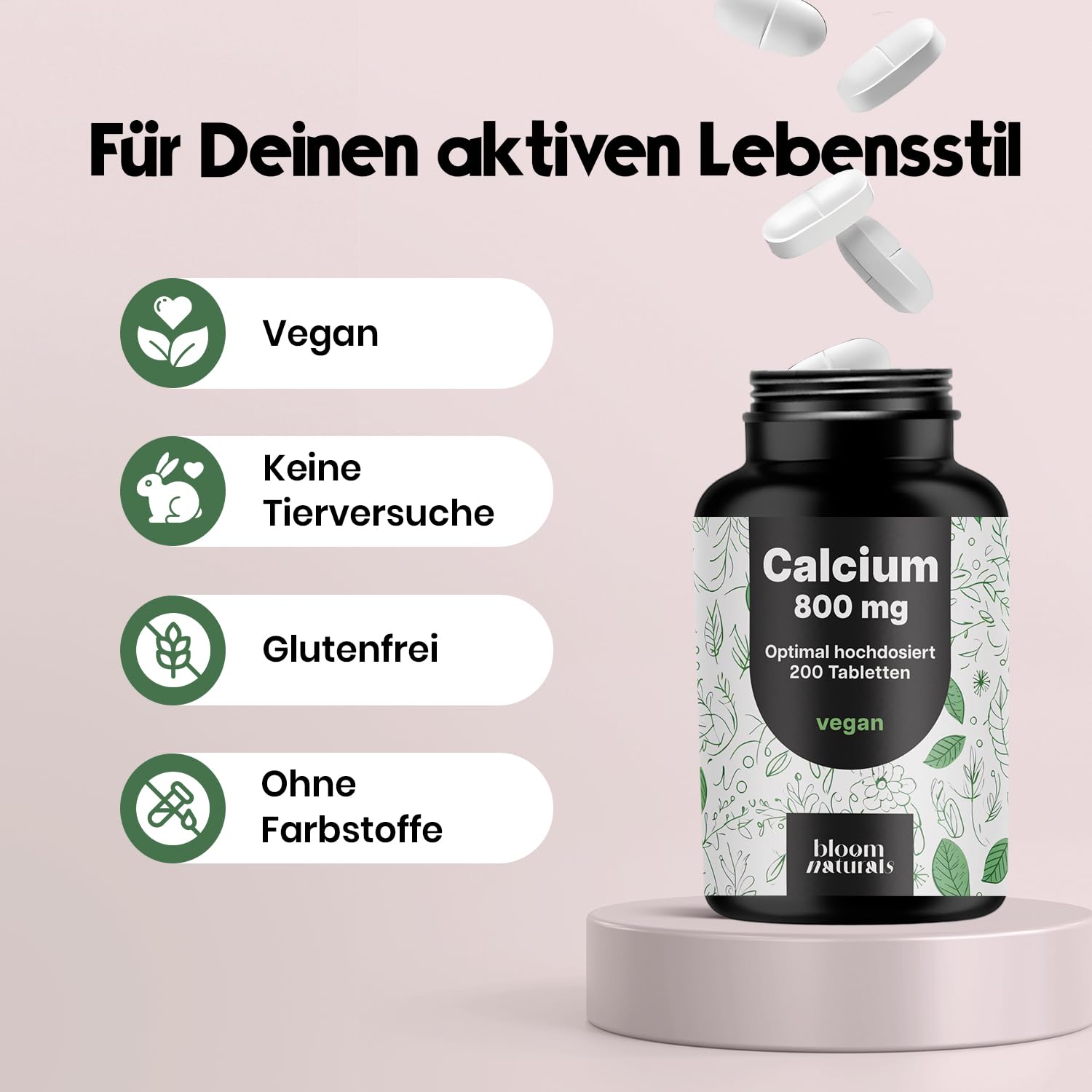 bloom-naturals-calcium-tabletten-800mg-200-stk-vegan image 5