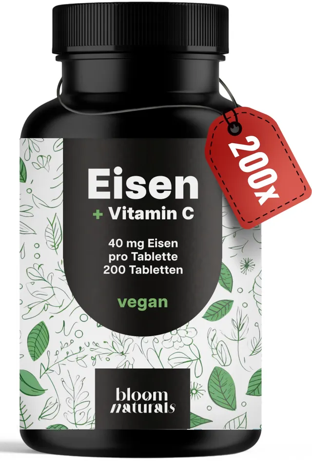 bloom-naturals-eisen-vitamin-c-tabletten-200-st-ck-40-mg-vegan image 1