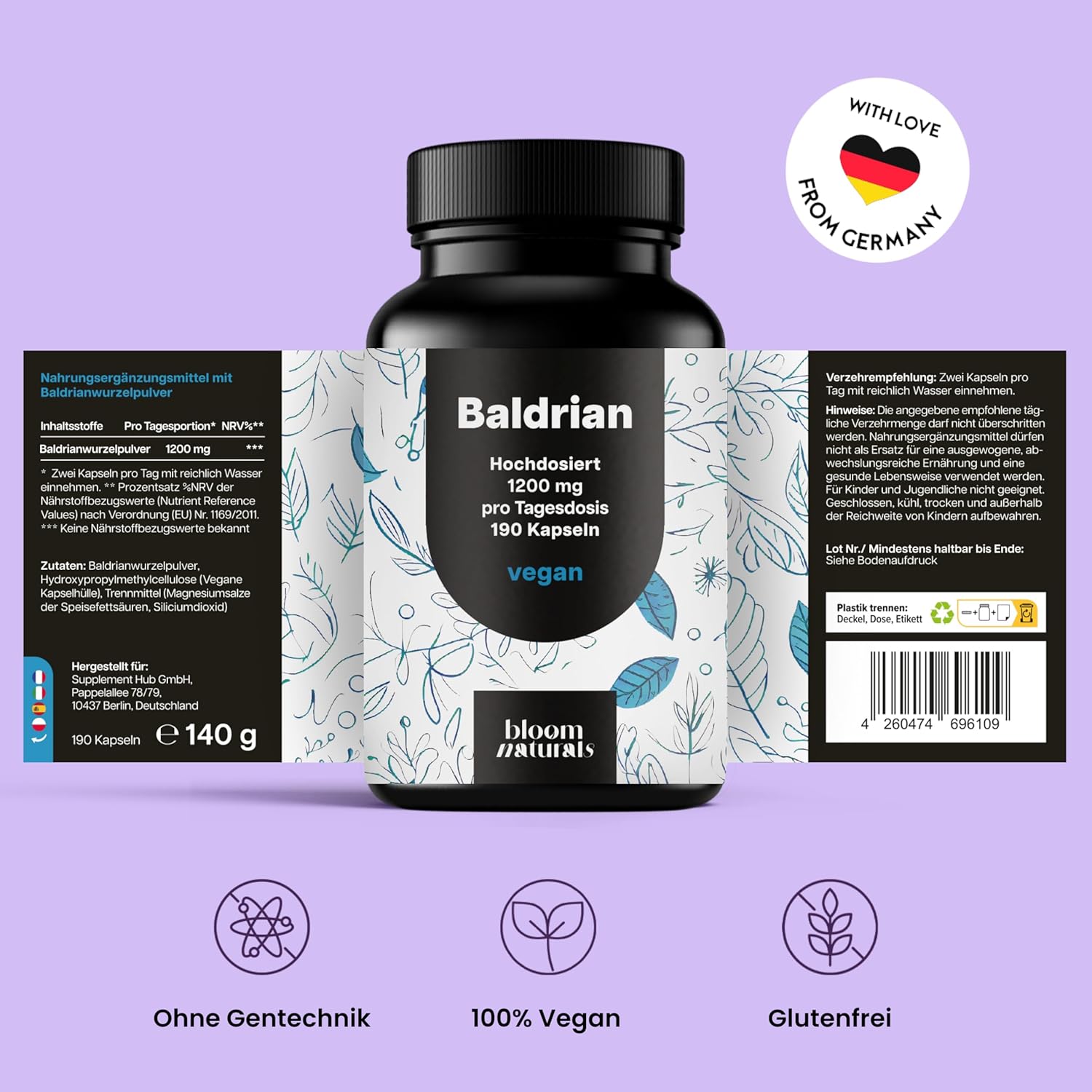 bloom-naturals-baldrian-600mg-190-kapseln-schlaf-vegan image 6