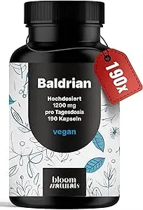 bloom-naturals-baldrian-600mg-190-kapseln-schlaf-vegan image 1