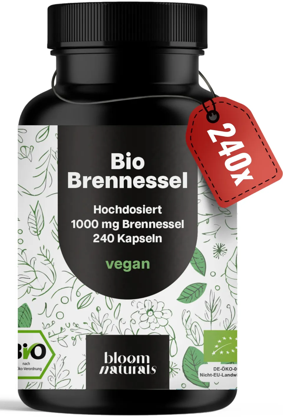 bloom-naturals-bio-brennnesselkapseln-1000-mg-240-st-ck-vegan image 1