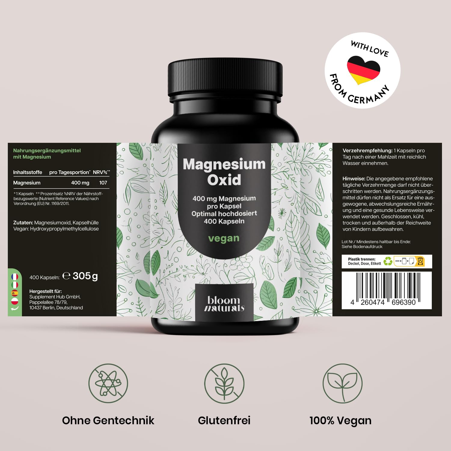 bloom-naturals-magnesiumoxid-400mg-kapseln-400-stk-vegan image 6