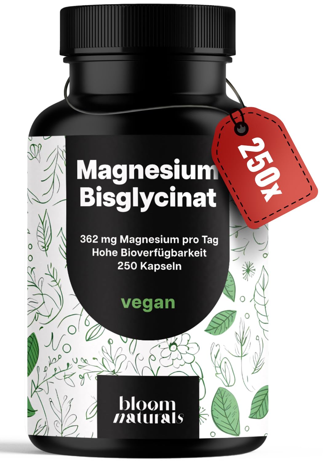 bloom-naturals-magnesium-bisglycinat-kapseln-250-st-vegan image 1