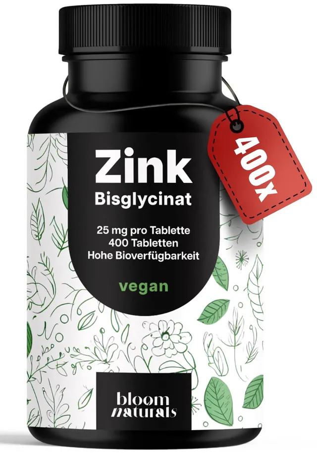 bloom-naturals-zink-tabletten-25mg-400-st-ck-vegan image 1