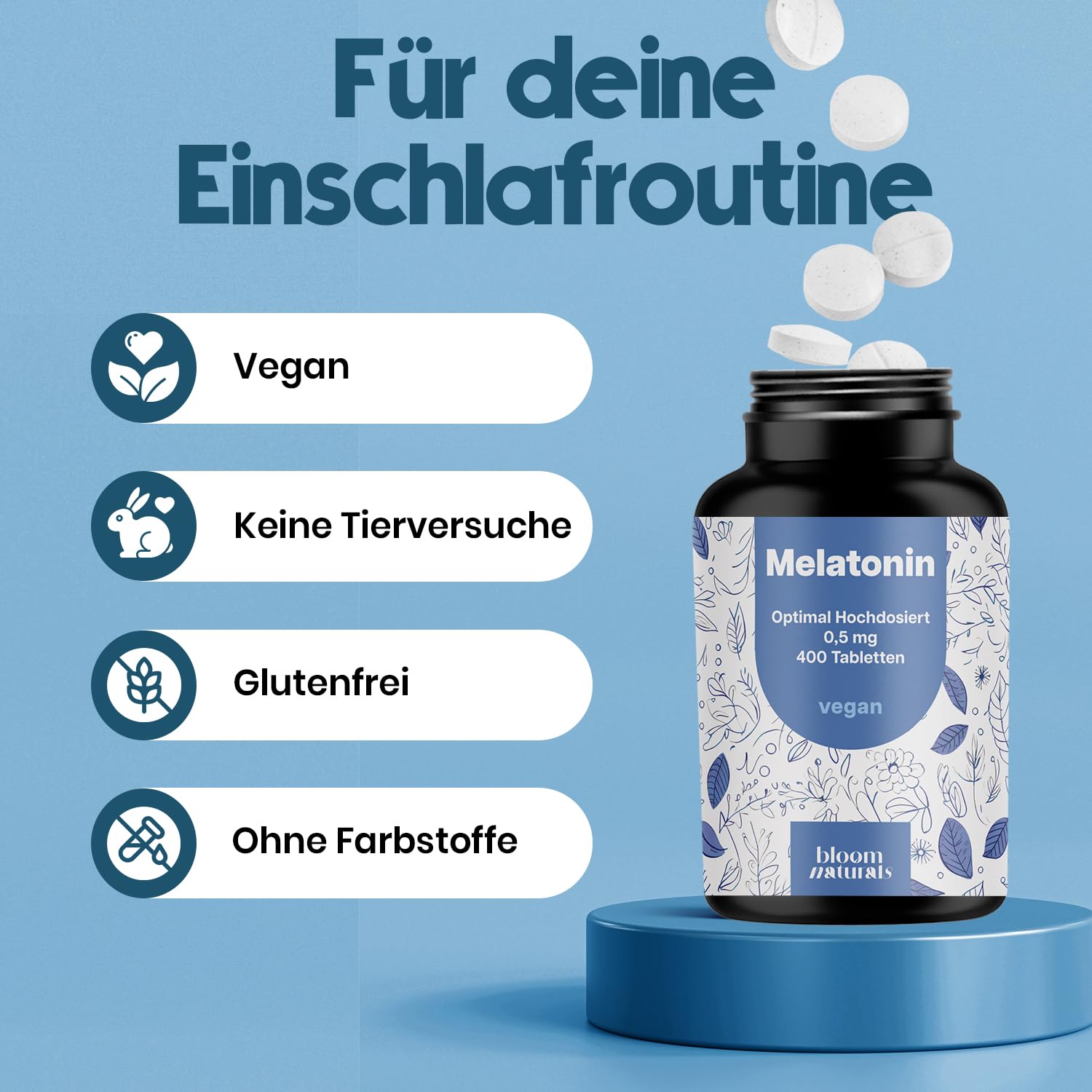 bloom-naturals-melatonin-tabletten-400-st-ck-0-5-mg-vegan image 4