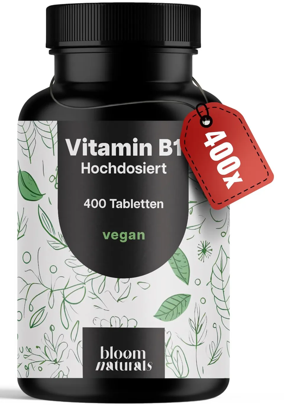 bloom-naturals-vitamin-b1-250mg-tabletten-400-stk-vegan image 1