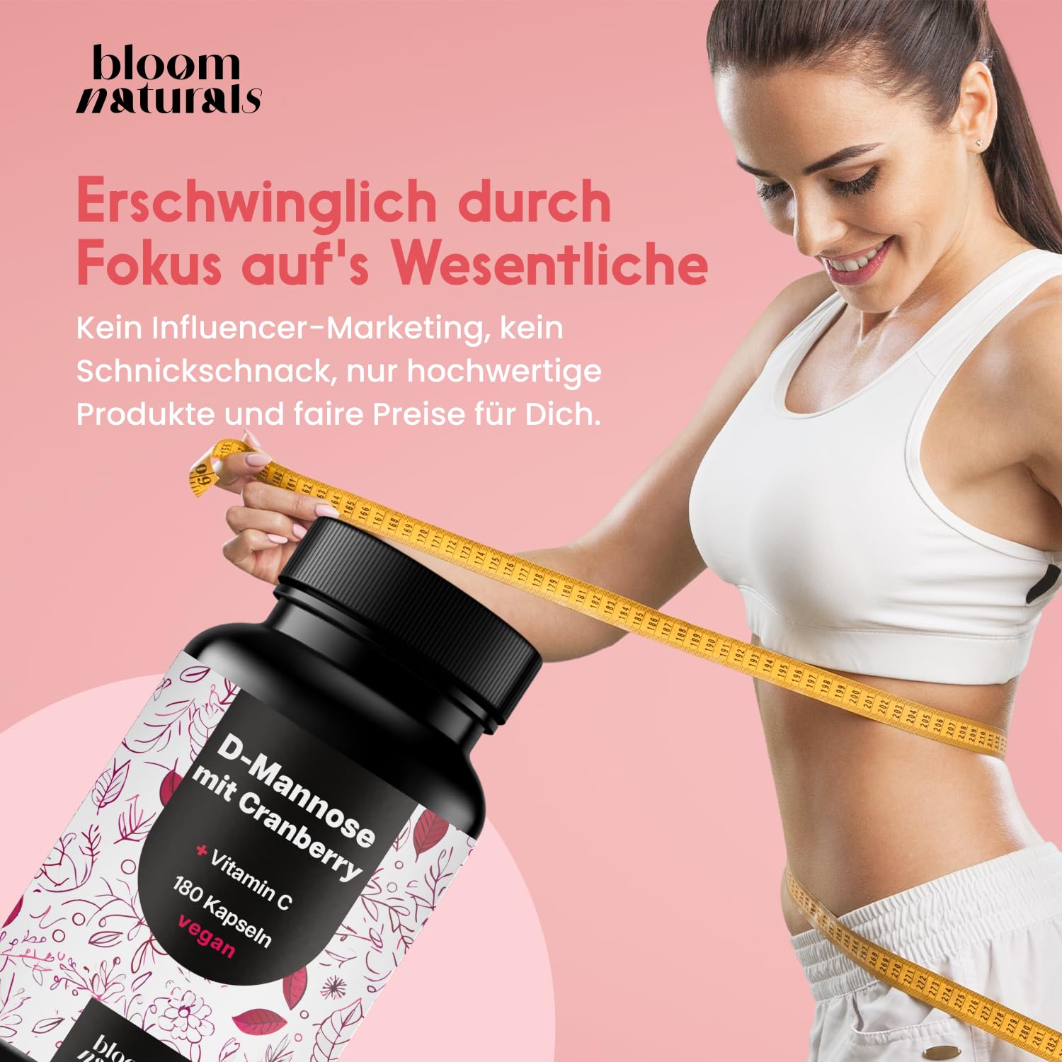 bloom-naturals-d-mannose-cranberry-vitamin-c-kapseln-180-vegan image 5