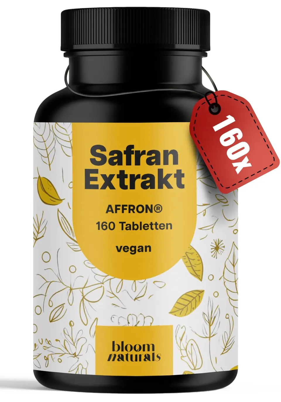 bloom-naturals-affron-safran-tabletten-160-stk-30-mg-extrakt-vegan image 1