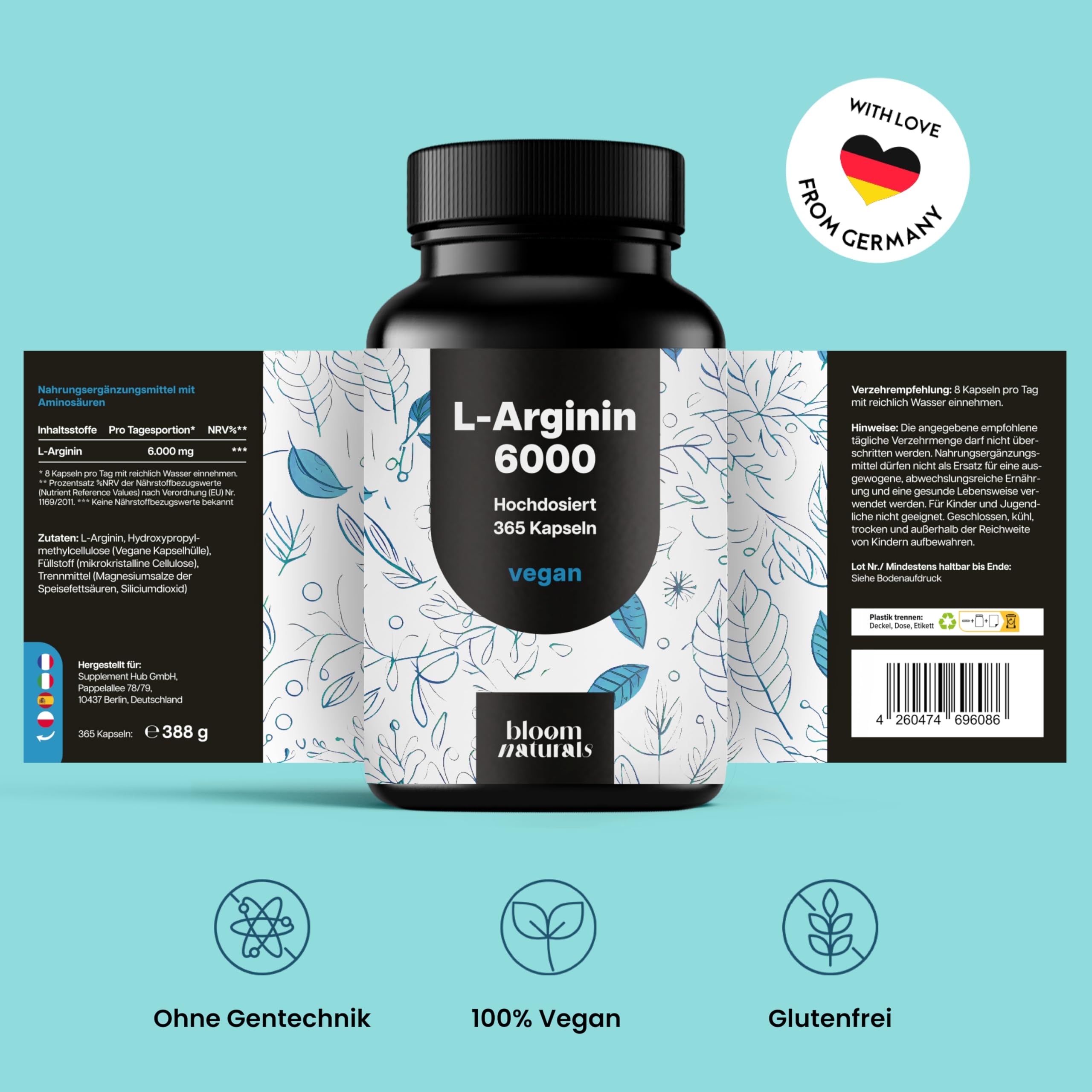 bloom-naturals-l-arginin-kapseln-365-stk-hochdosiert-vegan-aminos-ure image 6